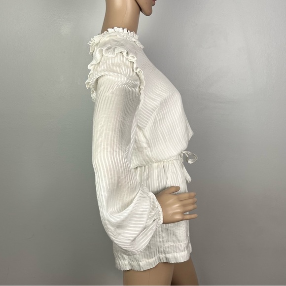 NEW CAMI NYC WHITE STRIPED ROMPER - Picture 6 of 12